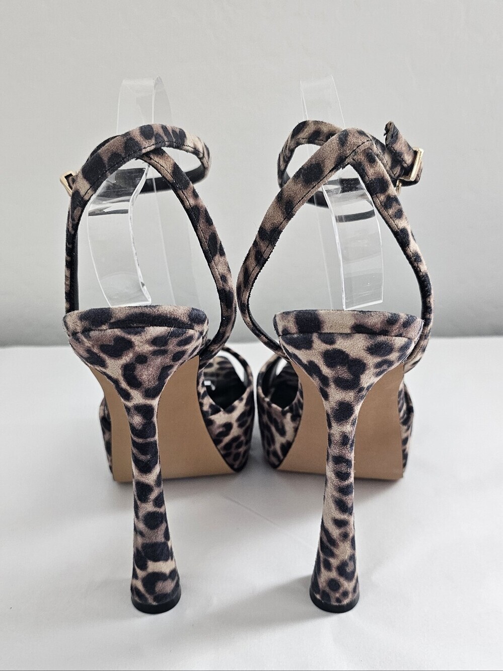 Steve Madden Leopard Platform Strap Heels Shoes Brown/Black Women's Sz 9 & 10 - Picture 4 of 9
